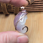 Violet Geode Pendant – Quartz Crystal Bloom in 14kt Rose Gold Fill