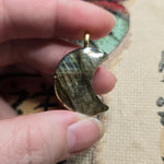 Golden Flash Labradorite Crescent Pendant – Moon Phase Necklace