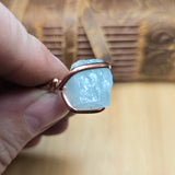 Raw Crystal Copper Ring sz 7 – Raw Sky Blue Aquamarine Beryl