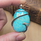 Desert Sky Blue Vintage Turquoise Pendant – Sterling Silver - Rock Your World 