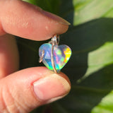Aurora Opal Light Heart Pendant – Sterling Silver