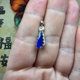 Electric Blue Boulder Opal Pendant in Sterling Silver