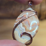 Crazy Lace Agate Pendant Copper Wrapped – Warm Earth Tones