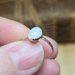 Electric Blue Flash Moonstone Ring sz 6.75 – Sterling Silver