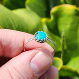 Natural Turquoise Ring sz 12 – Sterling Silver Hammered Band