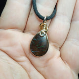 Australian Boulder Opal Pendant in 14kt Yellow Gold Filled - Double Sided