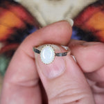 Oval Australian Precious Opal Ring in Sterling Silver Various Sizes