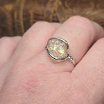 Raw Light Pink Oregon Sunstone Ring Size sz 11.5 - Sterling Silver