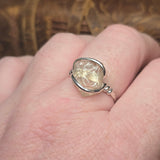 Raw Light Pink Oregon Sunstone Ring Size sz 11.5 - Sterling Silver