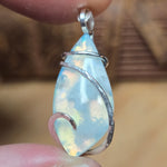 Sky Plume & Aurora Opal Triplet Pendant – Cloudlight in Sterling Silver