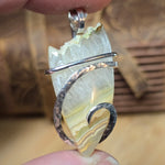 Crazy Lace Agate Pendant – Sunrise Crest in Sterling Silver