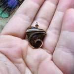 Rainbow Mexican Fire Agate Pendant in 14kt Yellow Gold Fill