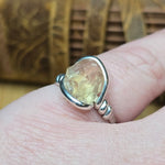 Raw Oregon Sunstone Ring sz 8 - Sterling Silver