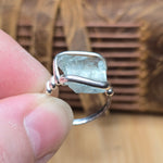 Aquamarine Crystal Ring – sz 7.5 – Clear Blue Natural Beryl