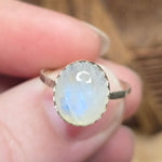 Bright Blue Glow Moonstone Ring sz 7.75 – Sterling Silver