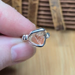 Raw Oregon Sunstone Ring with Schiller sz 6 - Sterling Silver