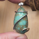 Vintage Turquoise Pendant – Sterling Spiral & Robin’s Egg Revival - Rock Your World 