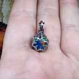 Petite Elven Aurora Opal Pendant In Sterling Silver
