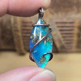 Moss Agate Aurora Lagoon Pendant – Copper Ocean Talisman