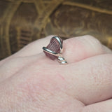Raw Pink Tourmaline Ring sz 10 - Sterling Silver