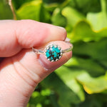 Natural Turquoise Ring sz 11 – Bright Blue with Black Matrix in Sterling Silver