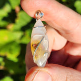 Red-Green Moss Agate Pendant - Sterling Forged Embrace
