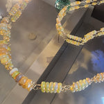 Precious Opal Handmade Chain and Bracelet Set in 14kt Yellow Gold Fill