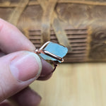 Raw Crystal Copper Ring sz 7 – Raw Sky Blue Aquamarine Beryl