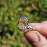 Oregon Sunstone Ring sz 7.5 – Green Red Schiller Sterling Silver
