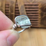 Aquamarine Crystal Ring – sz 7.5 – Clear Blue Natural Beryl