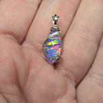 Rose Cut Aurora Opal Pendant – Sterling Silver