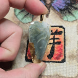 Owyhee Jasper Pendant – Translucent Sage Green Teardrop