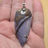 Mossy Burro Creek Agate Pendant in Sterling Silver