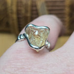 Oregon Sunstone Ring sz 8.5 Sterling Silver – Pink Center with Light Schiller