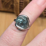 Raw Blue Zircon Ring sz 5.5 Sterling Silver – Natural Crystal Brilliance