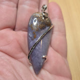 Mossy Burro Creek Agate Pendant in Sterling Silver