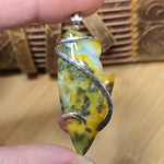 Marcasite in Yellow Agate Pendant – Sunlit Storm in Sterling Silver