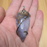 Mossy Burro Creek Agate Pendant in Sterling Silver