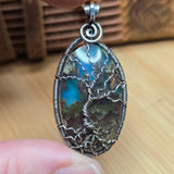 Tree of Life Pendant – Aurora Opal + Moss Agate Doublet in Sterling Silver
