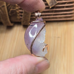 Violet Geode Pendant – Quartz Crystal Bloom in 14kt Rose Gold Fill