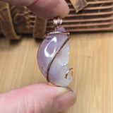 Violet Geode Pendant – Quartz Crystal Bloom in 14kt Rose Gold Fill