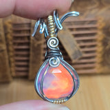 Aurora Opal Onion Pendant – Sterling Silver + 14kt Gold Fill