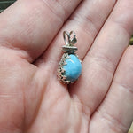 Petite Pastel Blue Larimar Pendant Sterling Silver