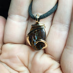 Australian Boulder Opal Pendant in 14kt Yellow Gold Filled - Lightning Bolt Opal