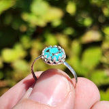 Natural Turquoise Ring Size 9 – Sterling Silver with Bold Black Matrix