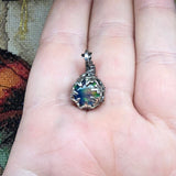 Petite Elven Aurora Opal Pendant In Sterling Silver