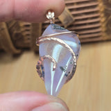 Purple Agate + Citrine Crystal Pendant – 14K Rose Gold Fill