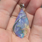 Mossy Sky Agate Pendant – Sterling & Aurora Opal Triplet - Rock Your World 