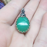 Caribbean Green Gem Chrysoprase Pendant Necklace