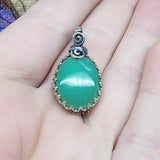 Caribbean Green Gem Chrysoprase Pendant Necklace